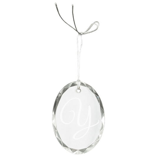3" Crystal Faceted Oval Ornament