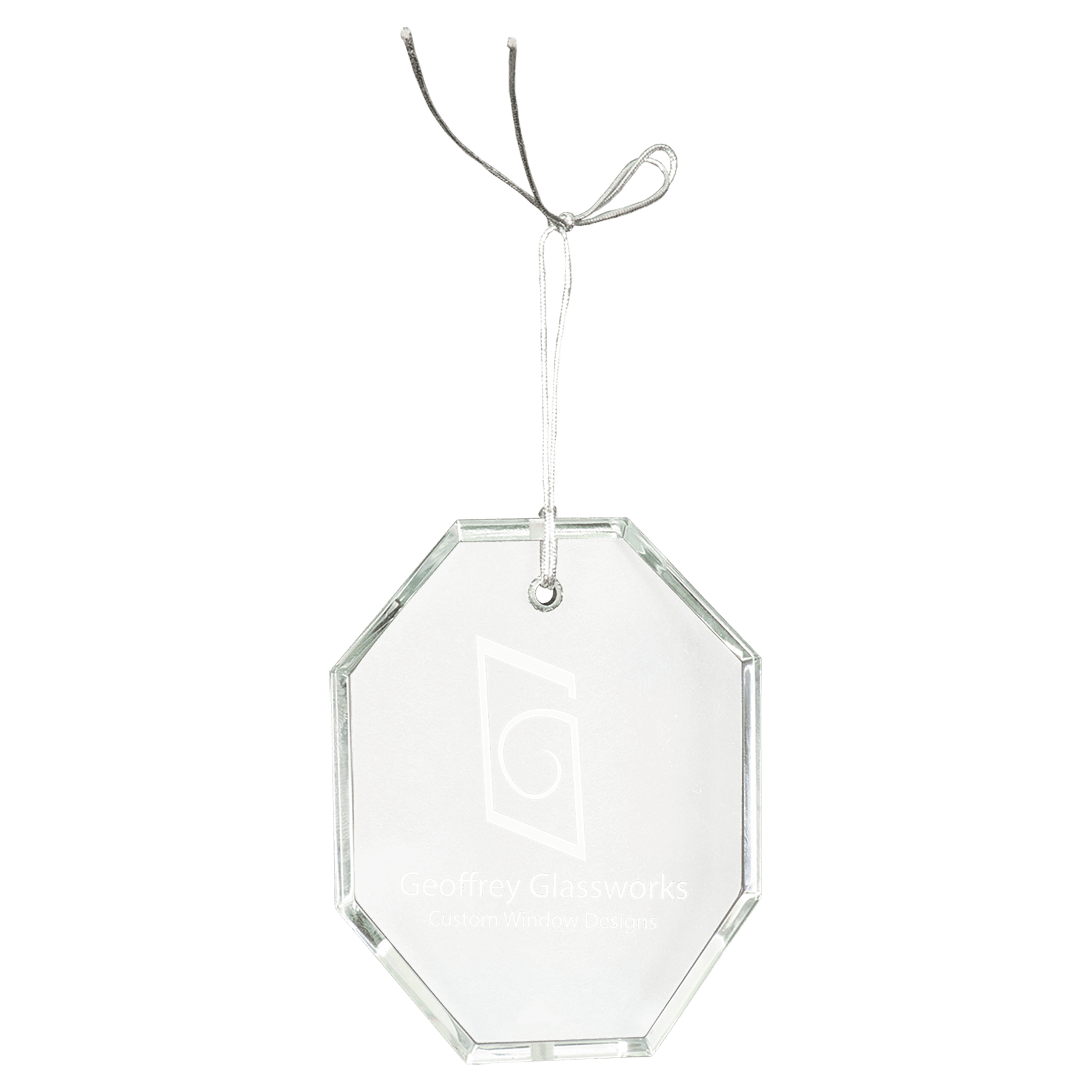 3 1/2" Crystal Octagon Ornament