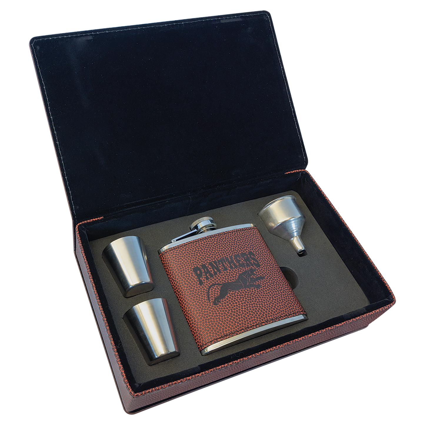 Laserable Leatherette Flask Gift Set