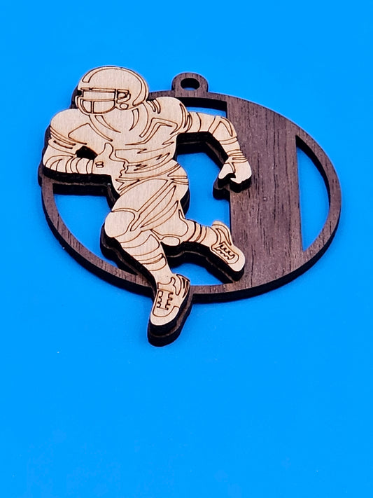 Football 2 Layered Ornament