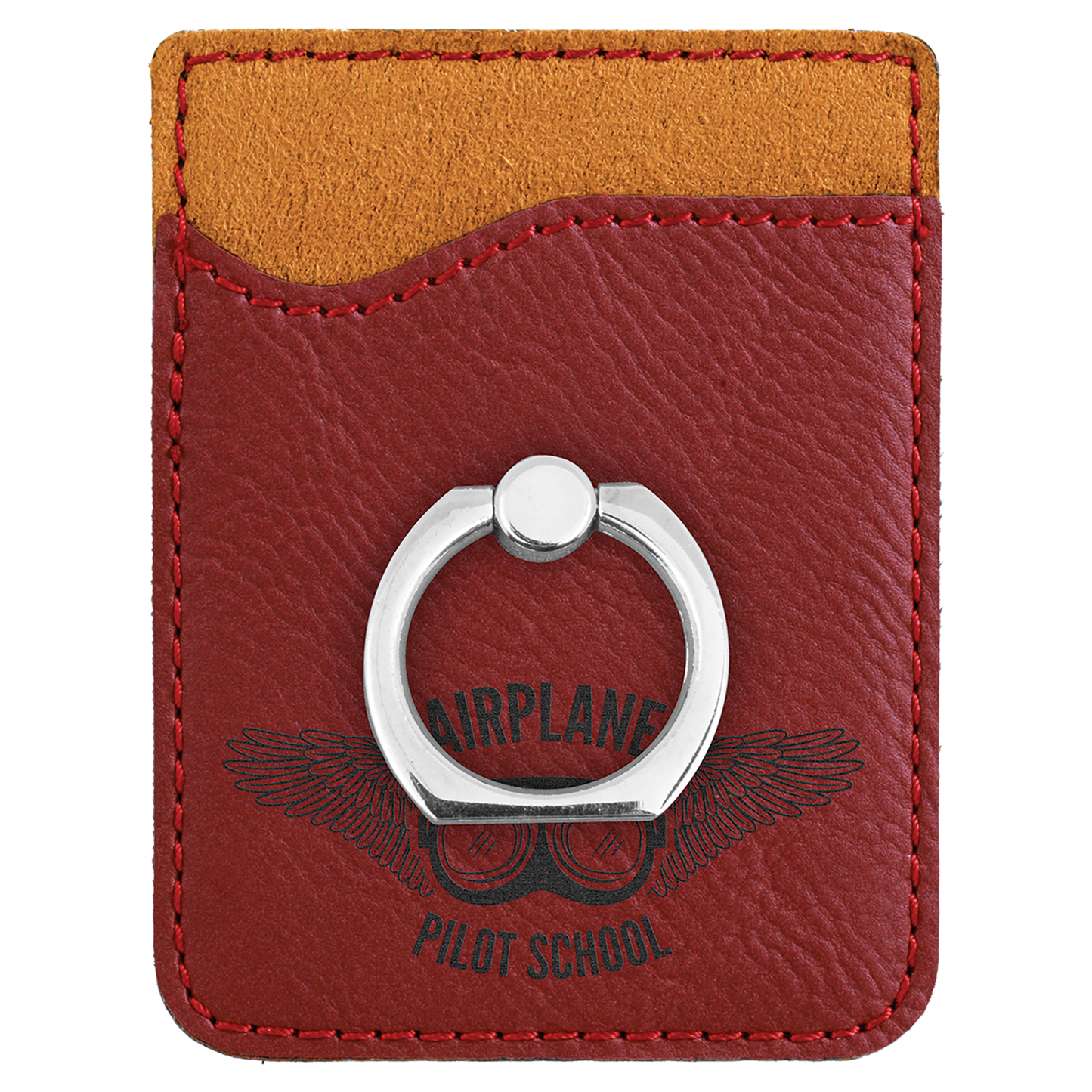 Rose Laserable Leatherette Phone Wallet with Silver Phone Wallet with Silver Ring