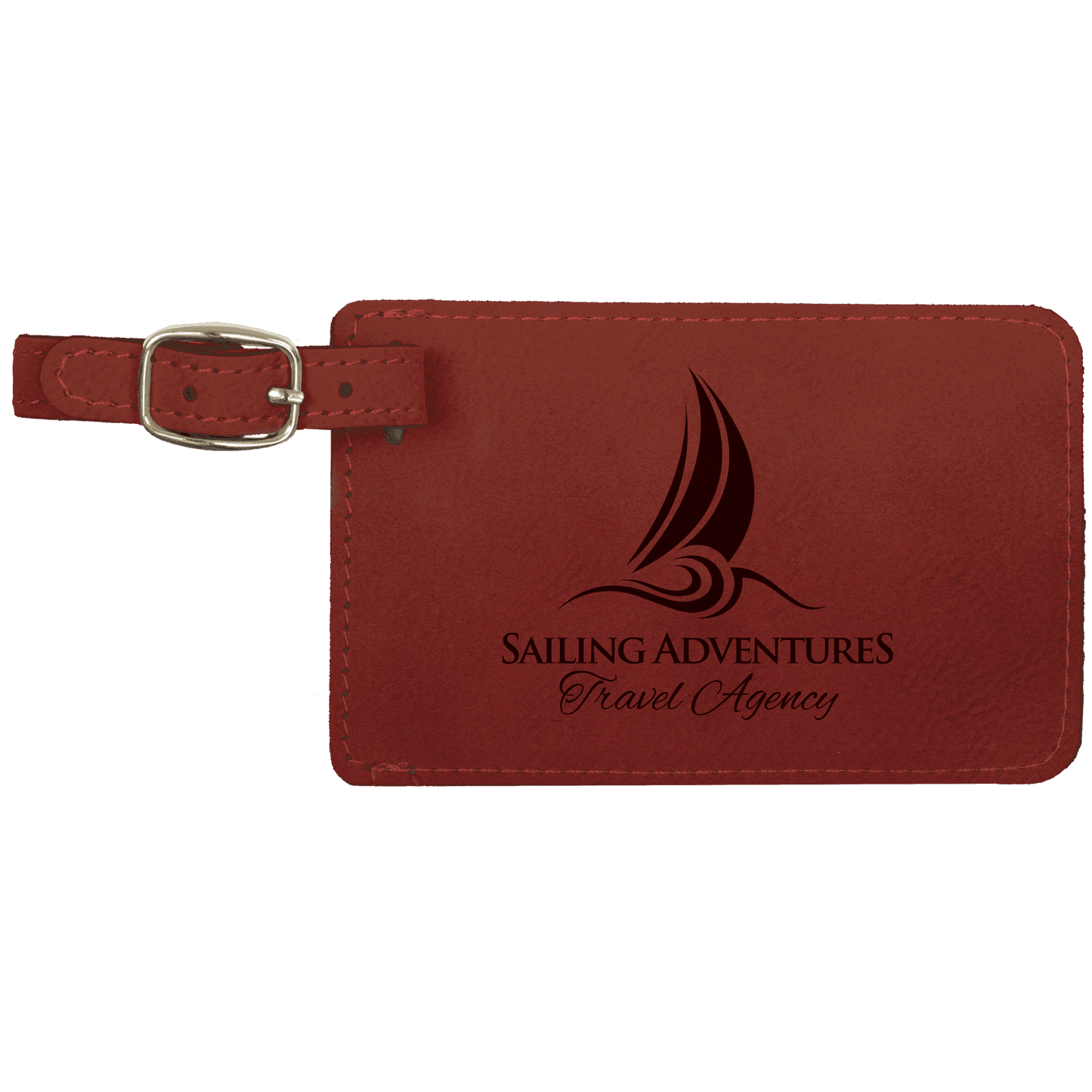 Rose 4 1/4" x 2 3/4" Laserable Leatherette Luggage Tag