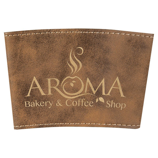Rustic/Gold 3" Laserable Leatherette Mug Sleeve
