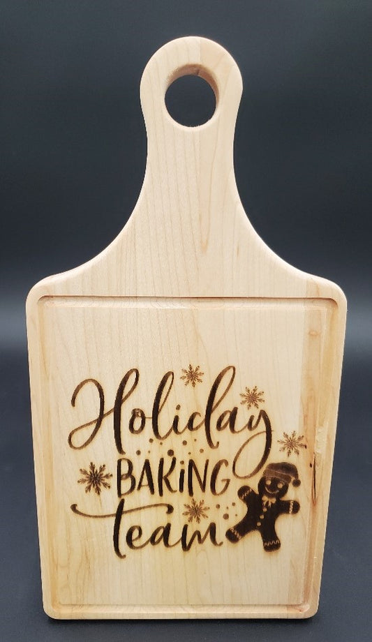 Holiday Baking Team Laser Engraved 13-1/2 x 7 Cutting Board