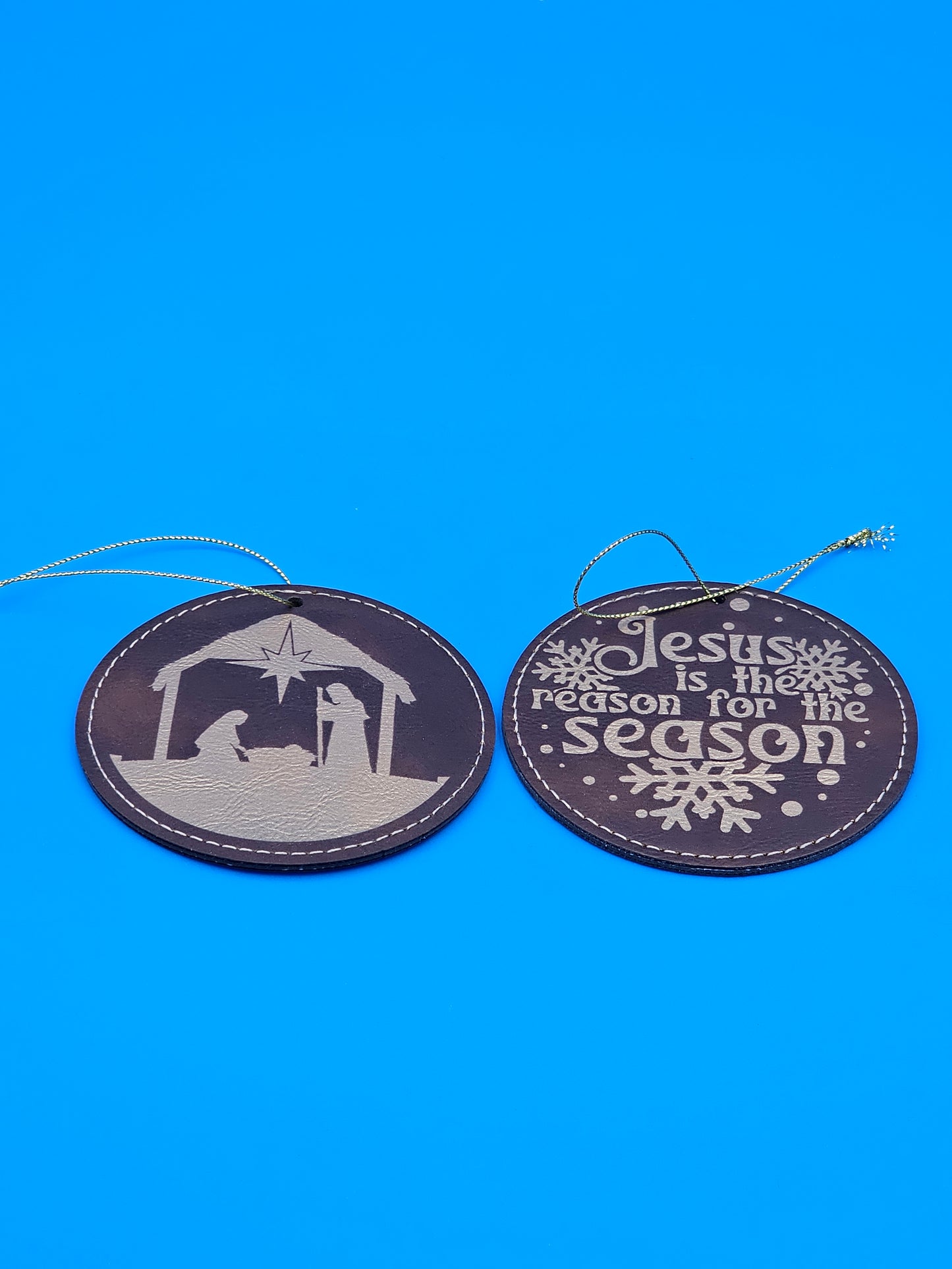 Nativity Leatherette Ornament