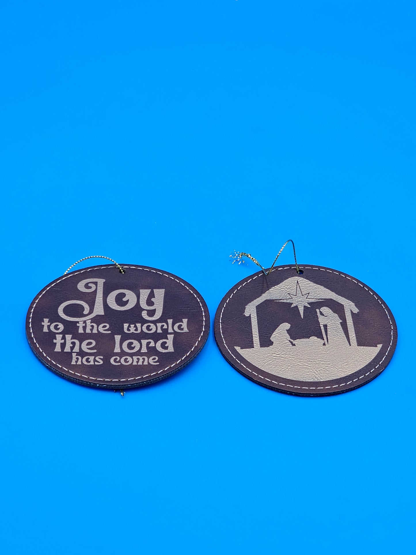 Nativity Leatherette Ornament