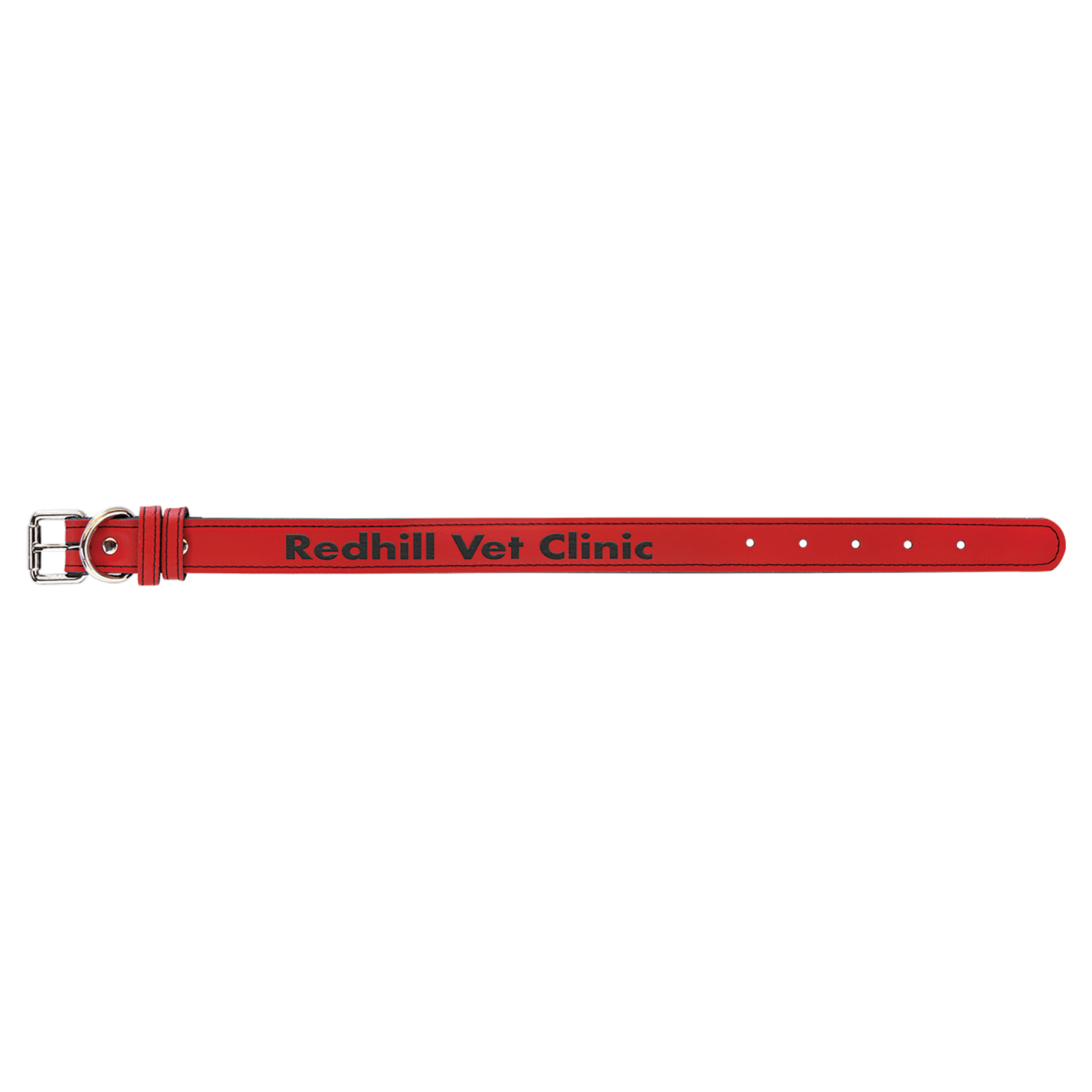 Red Medium 19" x 1" Laserable Leatherette Dog Collar