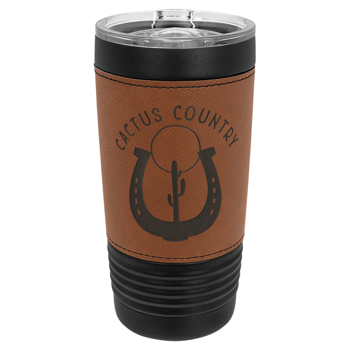 Black Rawhide Polar Camel 20 oz. Leatherette Tumbler with Slider Lid