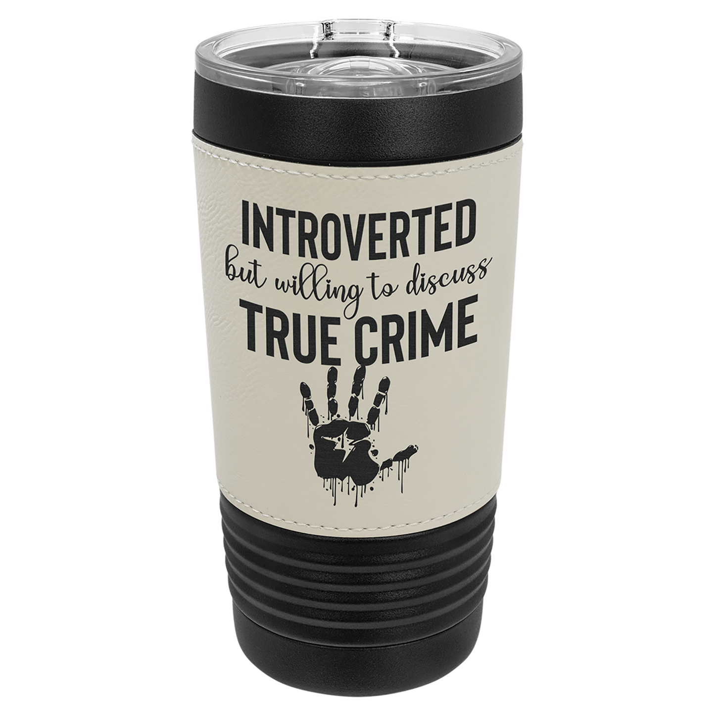 Polar Camel 20 oz. Black Tumbler w/Leatherette Grip