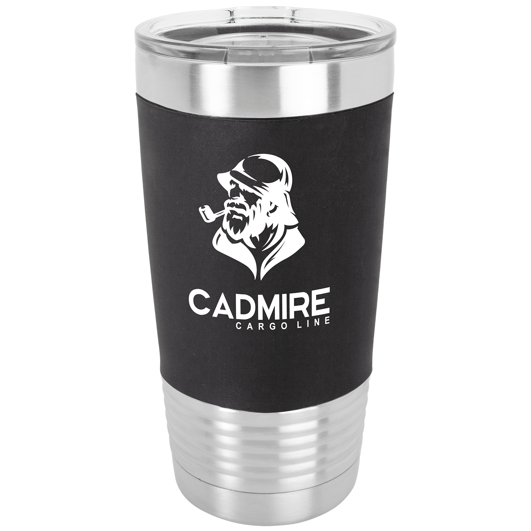 Black White Polar Camel 20 oz. Tumbler with Silicone Grip and Clear Lid