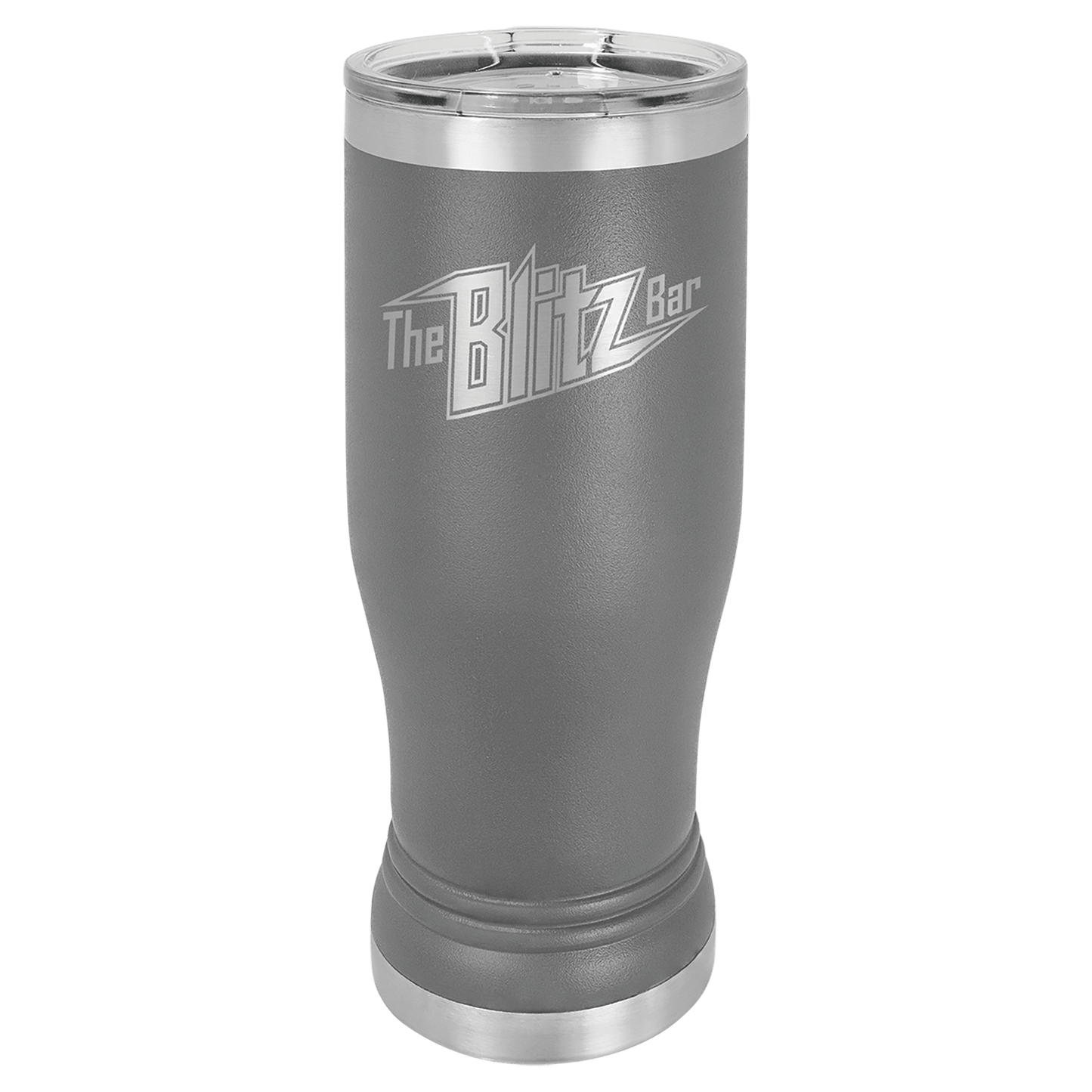 Dark Gray Polar Camel 14 oz. Pilsner with Clear Lid